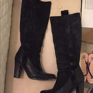 Frye black suede and leather boots size 7.5
